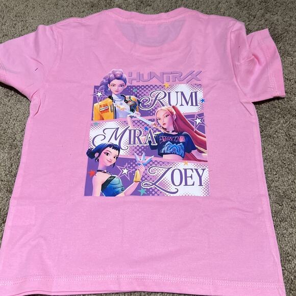 Kpop Demon Hunters Girls Graphic T-Shirt Pink Girls 5-6 YR new - Picture 4 of 4